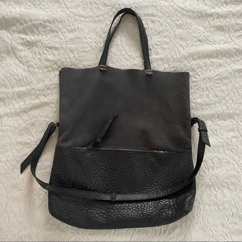 49 Square Miles Dark Navy fold over tote - large